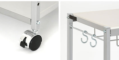 日本製 包丁スタンド付き キッチン作業台 幅48cm 人工大理石天板 キッチン作業台 キッチンワゴン ステンレス キャスター付き キッチンラック 棚 キッチン収納 取っ手(代引不可)