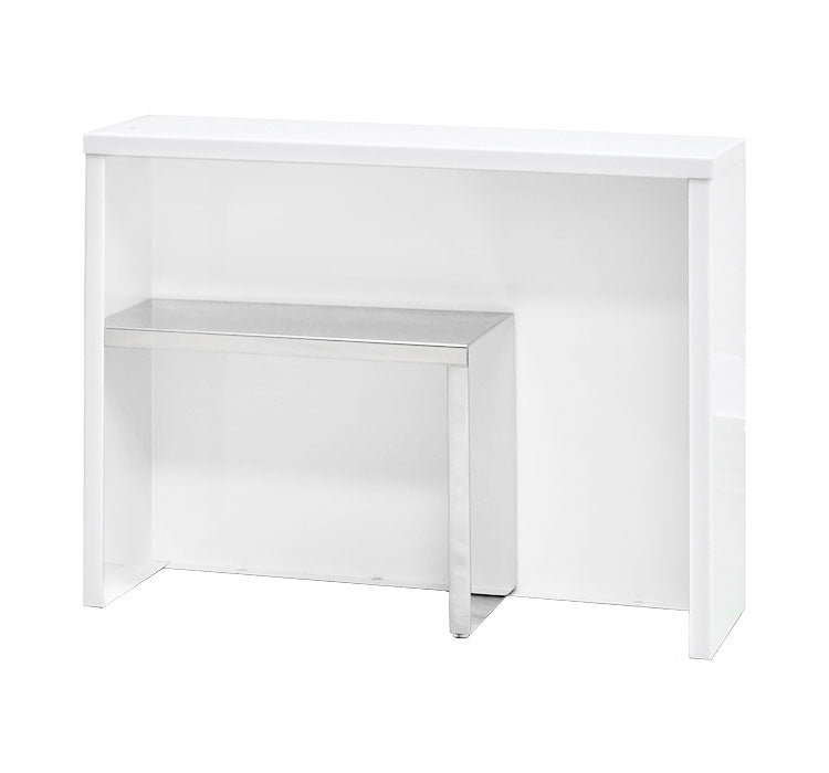 日本製 燕三条 手元が隠せるカウンター上収納 幅45 ステンレス棚 調味料ラック スパイスラック カウンター上 収納 対面キッチン キッチンラック キッチン収納 白 ホワイト(代引不可)