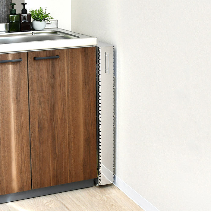 日本製 燕三条 ステンレスすき間収納 幅10cm ロータイプ 高さ81cm 棚板調節 隙間収納 すき間収納 キッチン収納 キッチンワゴン スリム(代引不可)