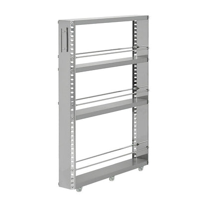 日本製 燕三条 ステンレスすき間収納 幅10cm ロータイプ 高さ81cm 棚板調節 隙間収納 すき間収納 キッチン収納 キッチンワゴン スリム(代引不可)