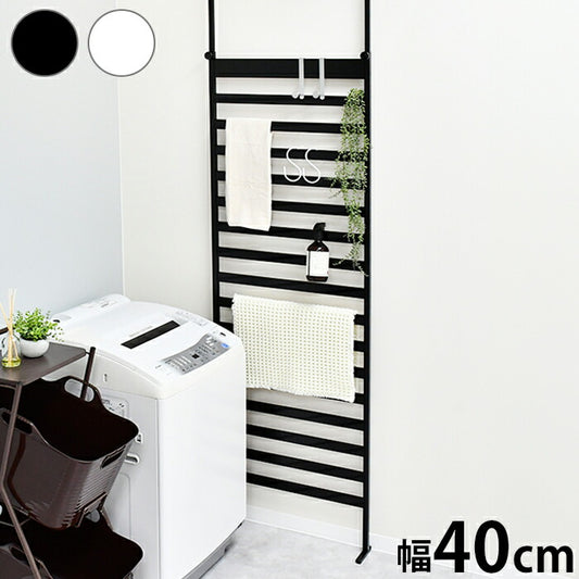 日本製 燕三条 簡単・頑丈つっぱりラダーラック 幅40cm 壁面収納 ディスプレイハンガー 突っ張りラック つっぱりラック 突っ張り棚 つっぱり棚 間仕切り コートハンガー ハンガーラック(代引不可)