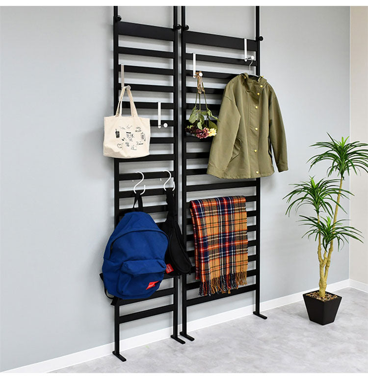 日本製 燕三条 簡単・頑丈つっぱりラダーラック 幅75cm 壁面収納 ディスプレイハンガー 突っ張りラック つっぱりラック 突っ張り棚 つっぱり棚 間仕切り コートハンガー ハンガーラック(代引不可)