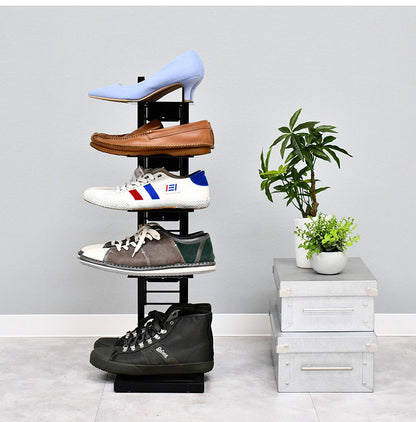 日本製 飾るシューズラック 5段 フロートシューズラック 5足用 スリム スチールラック 玄関収納 オープンラック スリッパラック スニーカー ディスプレイ 隙間収納(代引不可)