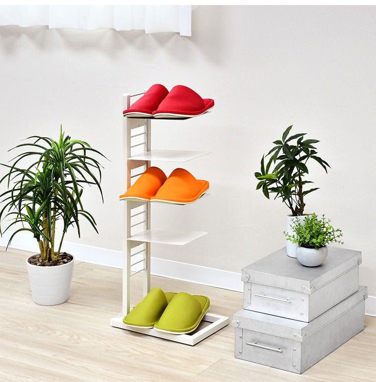 日本製 飾るシューズラック 5段 フロートシューズラック 5足用 スリム スチールラック 玄関収納 オープンラック スリッパラック スニーカー ディスプレイ 隙間収納(代引不可)