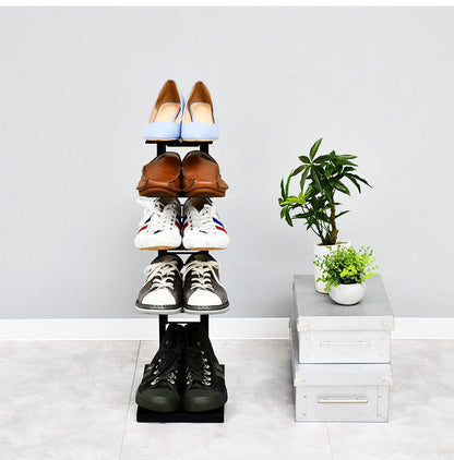 日本製 飾るシューズラック 5段 フロートシューズラック 5足用 スリム スチールラック 玄関収納 オープンラック スリッパラック スニーカー ディスプレイ 隙間収納(代引不可)