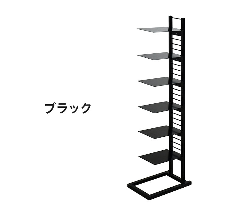 日本製 飾るシューズラック 7段 フロートシューズラック 7足用 スリム スチールラック 玄関収納 オープンラック スリッパラック スニーカー ディスプレイ 隙間収納(代引不可)