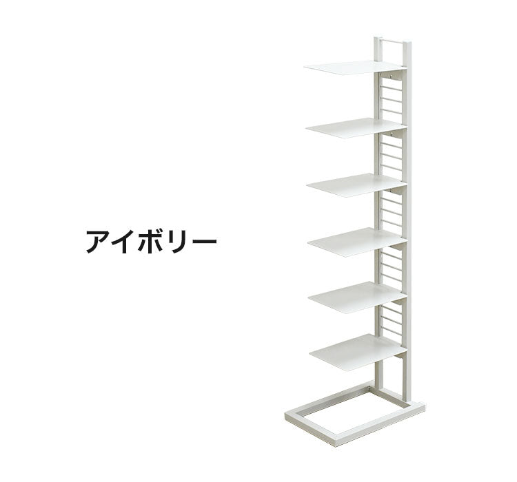 日本製 飾るシューズラック 7段 フロートシューズラック 7足用 スリム スチールラック 玄関収納 オープンラック スリッパラック スニーカー ディスプレイ 隙間収納(代引不可)