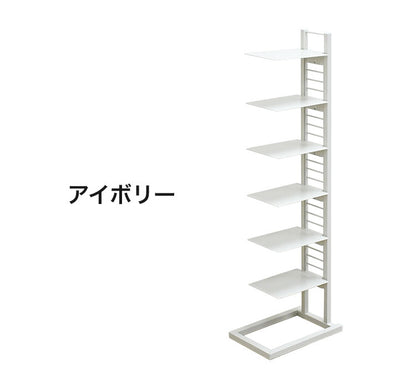 日本製 飾るシューズラック 7段 フロートシューズラック 7足用 スリム スチールラック 玄関収納 オープンラック スリッパラック スニーカー ディスプレイ 隙間収納(代引不可)