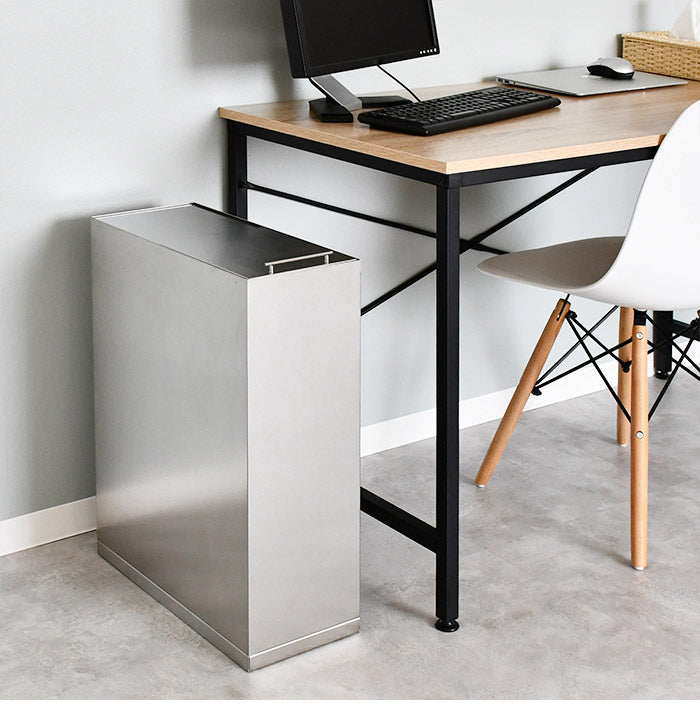 日本製 ステンレスダストボックス 45L袋用 スタイリッシュ ゴミ箱 スライド式 フタ付き 蓋付き シンプル ごみ箱 スリム 45リットル おしゃれ 角型 リビング キッチン 台所(代引不可)