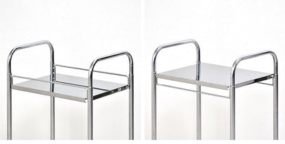 日本製 たためるステンレス棚ワゴン 32×45 キッチンワゴン キャスター付き キッチンラック キッチン収納 ランドリーワゴン プランタースタンド 取っ手 折りたたみ式 省スペース スリム(代引不可)