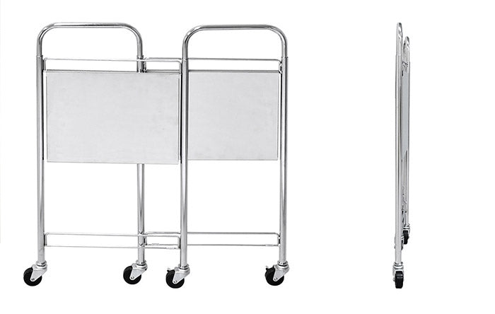 日本製 たためるステンレス棚ワゴン 32×45 キッチンワゴン キャスター付き キッチンラック キッチン収納 ランドリーワゴン プランタースタンド 取っ手 折りたたみ式 省スペース スリム(代引不可)