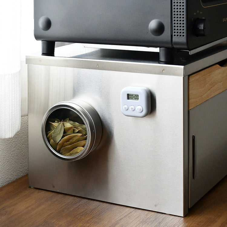 日本製 燕三条 ウッドとステンレスのブレッドケース 外せる木製トレー付き 頑丈 奥行28 トースターラック ブレッドケース 前開き 扉 キッチン収納 ブレッドボックス 食パン ジャム コーヒー 収納(代引不可)