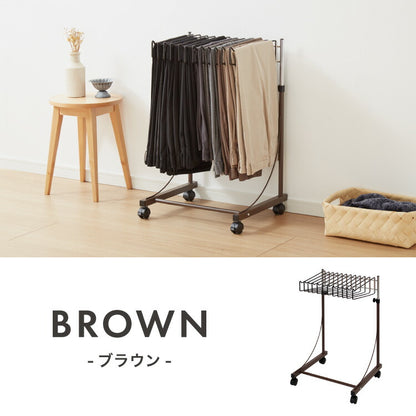 日本製 高さ伸縮スラックスハンガー 12本掛け スイング式 キャスター付き スラックス収納 ハンガーラック スリム 押入れ 押し入れ 収納 クローゼット パンツ ズボン ハンガー(代引不可)