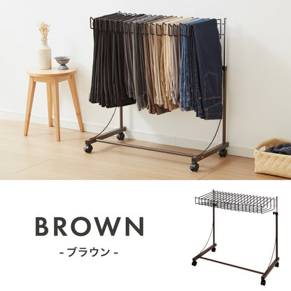 日本製 高さ伸縮スラックスハンガー 20本掛け スイング式 キャスター付き スラックス収納 ハンガーラック スリム 押入れ 押し入れ 収納 クローゼット パンツ ズボン ハンガー(代引不可)