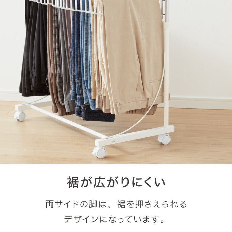 日本製 高さ伸縮スラックスハンガー 20本掛け スイング式 キャスター付き スラックス収納 ハンガーラック スリム 押入れ 押し入れ 収納 クローゼット パンツ ズボン ハンガー(代引不可)
