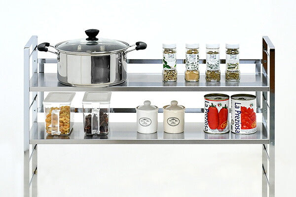 日本製 燕三条 コンロ奥ラック コンロ幅60cm用 ステンレス棚 調味料ラック スパイスラック 高さ調節 キッチンラック キッチン収納 隙間収納 すき間収納 おしゃれ(代引不可)