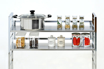 日本製 燕三条 コンロ奥ラック コンロ幅60cm用 ステンレス棚 調味料ラック スパイスラック 高さ調節 キッチンラック キッチン収納 隙間収納 すき間収納 おしゃれ(代引不可)