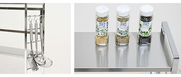 日本製 燕三条 コンロ奥ラック コンロ幅60cm用 ステンレス棚 調味料ラック スパイスラック 高さ調節 キッチンラック キッチン収納 隙間収納 すき間収納 おしゃれ(代引不可)