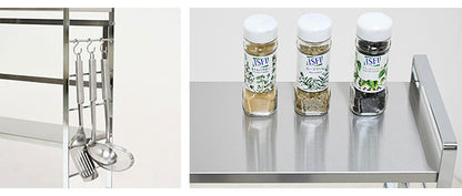 日本製 燕三条 コンロ奥ラック コンロ幅60cm用 ステンレス棚 調味料ラック スパイスラック 高さ調節 キッチンラック キッチン収納 隙間収納 すき間収納 おしゃれ(代引不可)