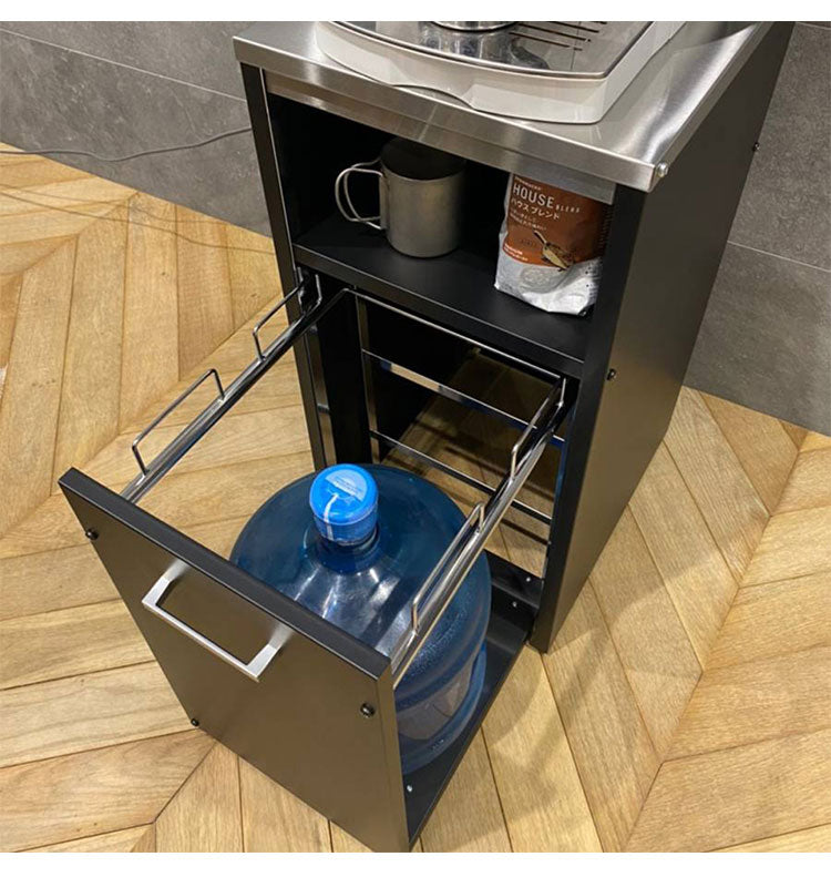 日本製 ウォーターサーバーラック スライドトレー付き 幅35cm すき間収納 キッチン家電ラック スライドテーブル ドリンクサーバースタンド ゴミ箱 ごみ箱 ダストボックス(代引不可)