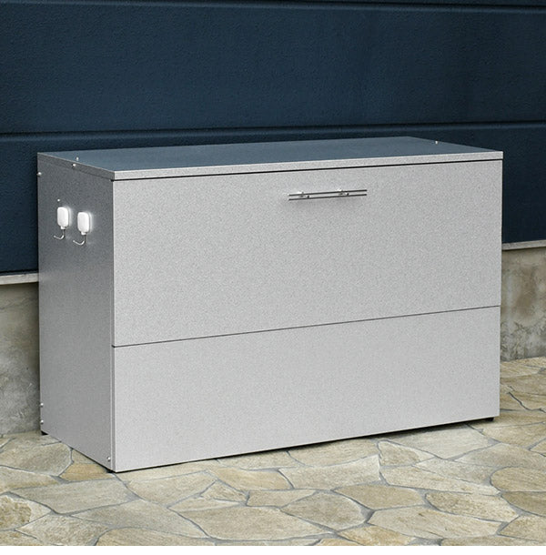 日本製 オールガルバ製ゴミ保管庫 幅100 奥行38 ガルバリウム 屋外 ゴミ箱 ごみ箱 物置 屋外ストッカー 頑丈 大容量 家庭用 カラスよけ ゴミ収納庫 ゴミステーション(代引不可)