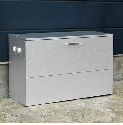 日本製 オールガルバ製ゴミ保管庫 幅100 奥行38 ガルバリウム 屋外 ゴミ箱 ごみ箱 物置 屋外ストッカー 頑丈 大容量 家庭用 カラスよけ ゴミ収納庫 ゴミステーション(代引不可)