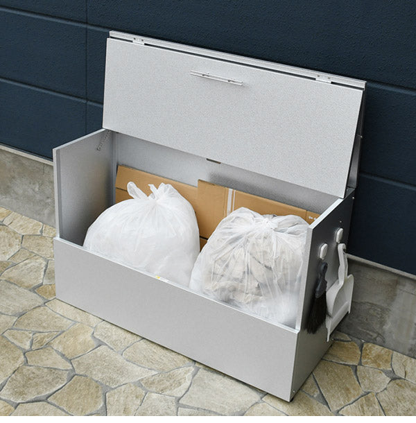 日本製 オールガルバ製ゴミ保管庫 幅100 奥行38 ガルバリウム 屋外 ゴミ箱 ごみ箱 物置 屋外ストッカー 頑丈 大容量 家庭用 カラスよけ ゴミ収納庫 ゴミステーション(代引不可)