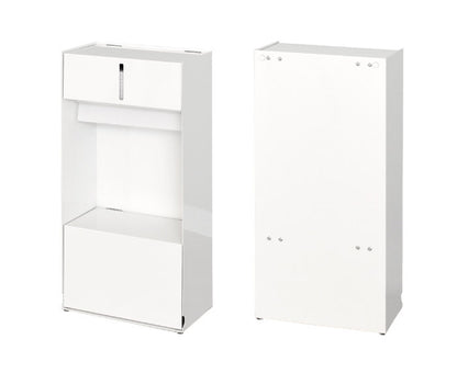 日本製 ペーパータオルホルダー 置き型 卓上タイプ 収納付き スペアも収納 スリム シンプル 扉収納 ペーパータオルストッカー(代引不可)