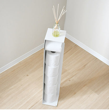 日本製 トイレットペーパーホルダー 自立式 スリム スタンド式 トイレットペーパースタンド トイレラック 芯なし対応 保管 ストッカー コンパクト 省スペース トイレ収納(代引不可)