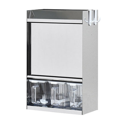 日本製 燕三条 フラップ扉のステンレススパイスラック ポット3 調味料ラック 扉付き 調味料ストッカー スパイスラック 調味料ポット付き 省スペース キッチン収納 おしゃれ(代引不可)