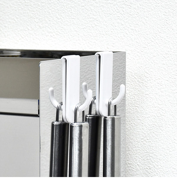 日本製 燕三条 フラップ扉のステンレススパイスラック ポット5 調味料ラック 扉付き 調味料ストッカー スパイスラック 調味料ポット付き 省スペース キッチン収納 おしゃれ(代引不可)