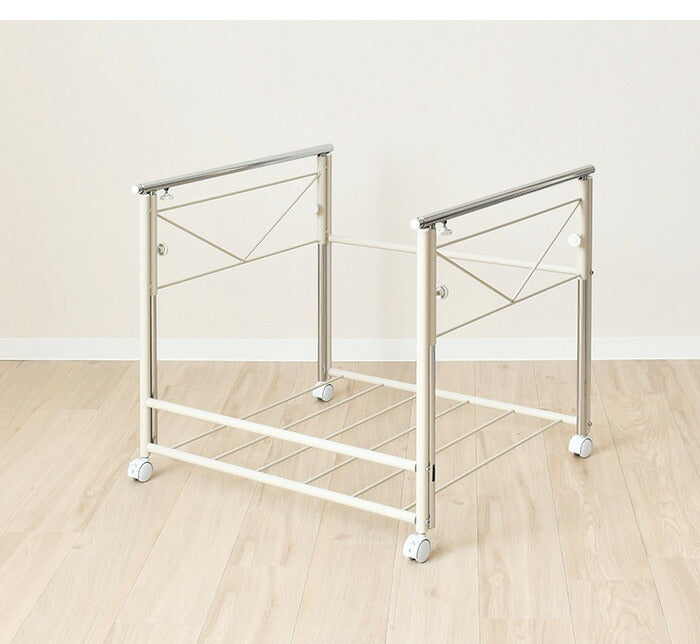 日本製 布団も干せる 押入れ布団収納 幅74.5 頑丈ワゴン 伸長式 物干し竿 物干しスタンド 布団干し 布団収納 押入れ収納 押し入れ収納 キャスター付き 布団収納ラック(代引不可)