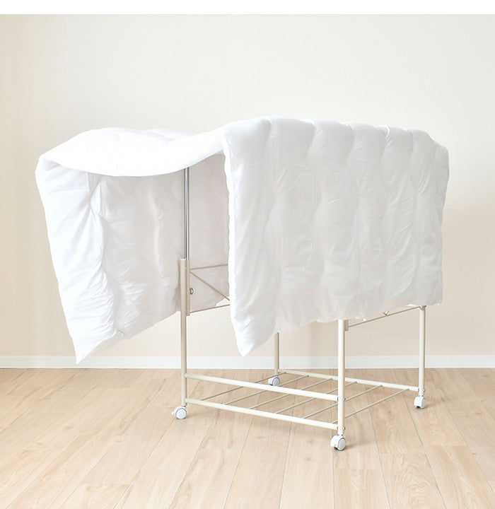 日本製 布団も干せる 押入れ布団収納 幅74.5 頑丈ワゴン 伸長式 物干し竿 物干しスタンド 布団干し 布団収納 押入れ収納 押し入れ収納 キャスター付き 布団収納ラック(代引不可)