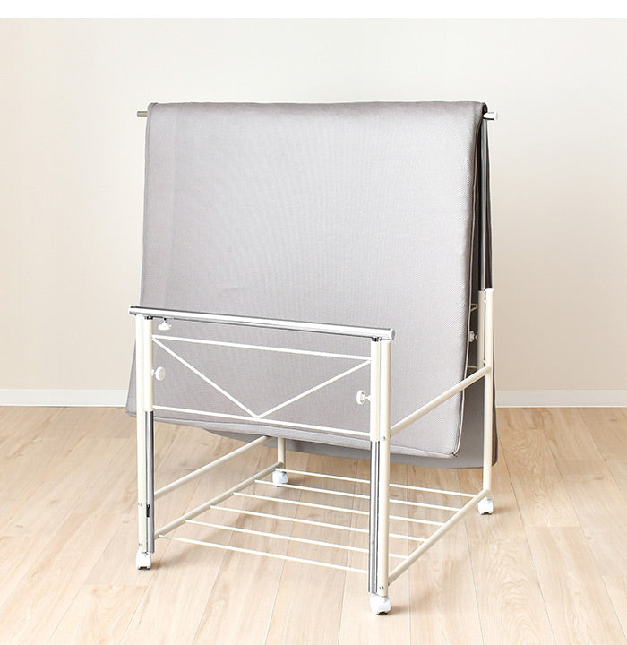 日本製 布団も干せる 押入れ布団収納 幅74.5 頑丈ワゴン 伸長式 物干し竿 物干しスタンド 布団干し 布団収納 押入れ収納 押し入れ収納 キャスター付き 布団収納ラック(代引不可)