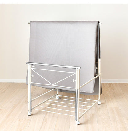 日本製 布団も干せる 押入れ布団収納 幅74.5 頑丈ワゴン 伸長式 物干し竿 物干しスタンド 布団干し 布団収納 押入れ収納 押し入れ収納 キャスター付き 布団収納ラック(代引不可)