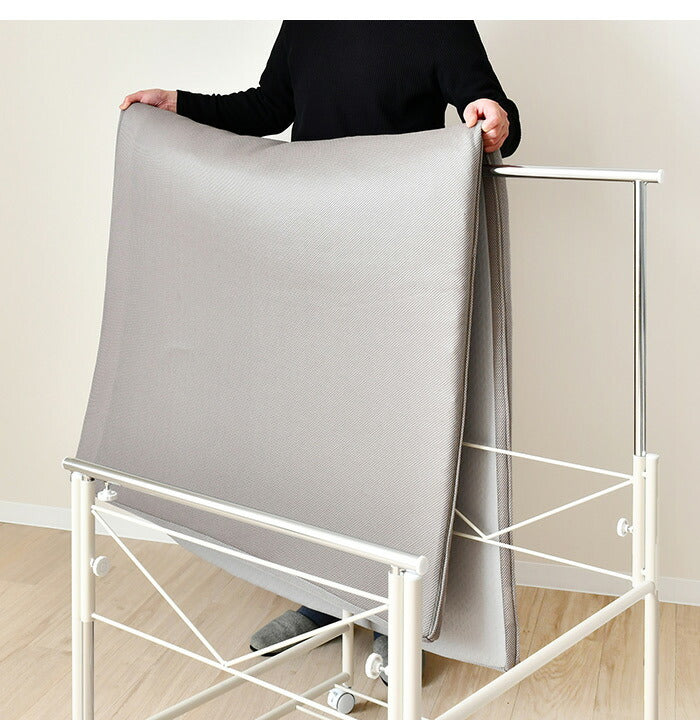 日本製 布団も干せる 押入れ布団収納 幅74.5 頑丈ワゴン 伸長式 物干し竿 物干しスタンド 布団干し 布団収納 押入れ収納 押し入れ収納 キャスター付き 布団収納ラック(代引不可)