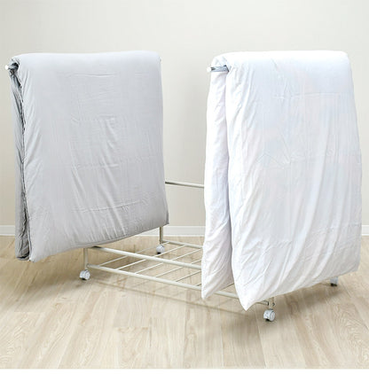 日本製 布団も干せる 押入れ布団収納 敷布団対応 ワイド 幅111 頑丈ワゴン 伸長式 物干し竿 物干しスタンド 布団干し 布団収納 押入れ収納 押し入れ収納 キャスター付き 布団収納ラック(代引不可)