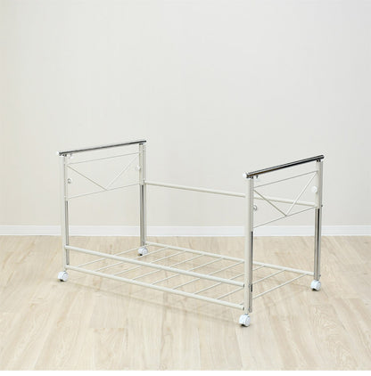 日本製 布団も干せる 押入れ布団収納 敷布団対応 ワイド 幅111 頑丈ワゴン 伸長式 物干し竿 物干しスタンド 布団干し 布団収納 押入れ収納 押し入れ収納 キャスター付き 布団収納ラック(代引不可)