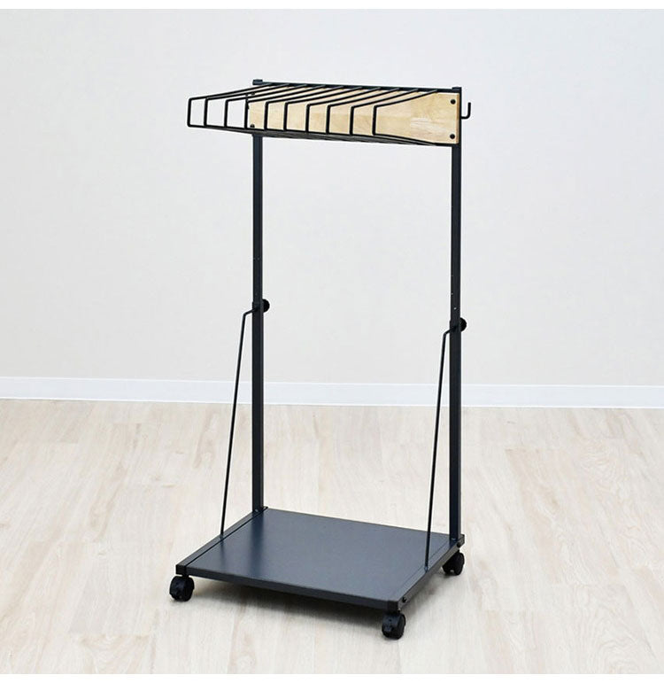 rootis 日本製 ワイドパンツ対応 ジーンズハンガー 10本掛け 高さ調節 棚付き スイング式 滑らないハンガー THE JEANS HANGER ヴィンテージ 古着 スラックスハンガー(代引不可)