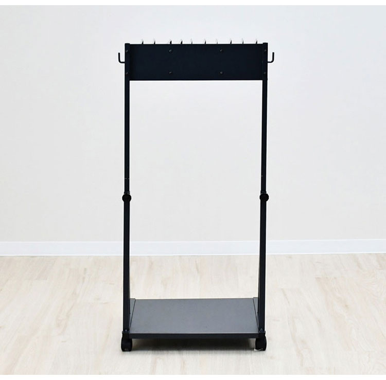 rootis 日本製 ワイドパンツ対応 ジーンズハンガー 10本掛け 高さ調節 棚付き スイング式 滑らないハンガー THE JEANS HANGER ヴィンテージ 古着 スラックスハンガー(代引不可)