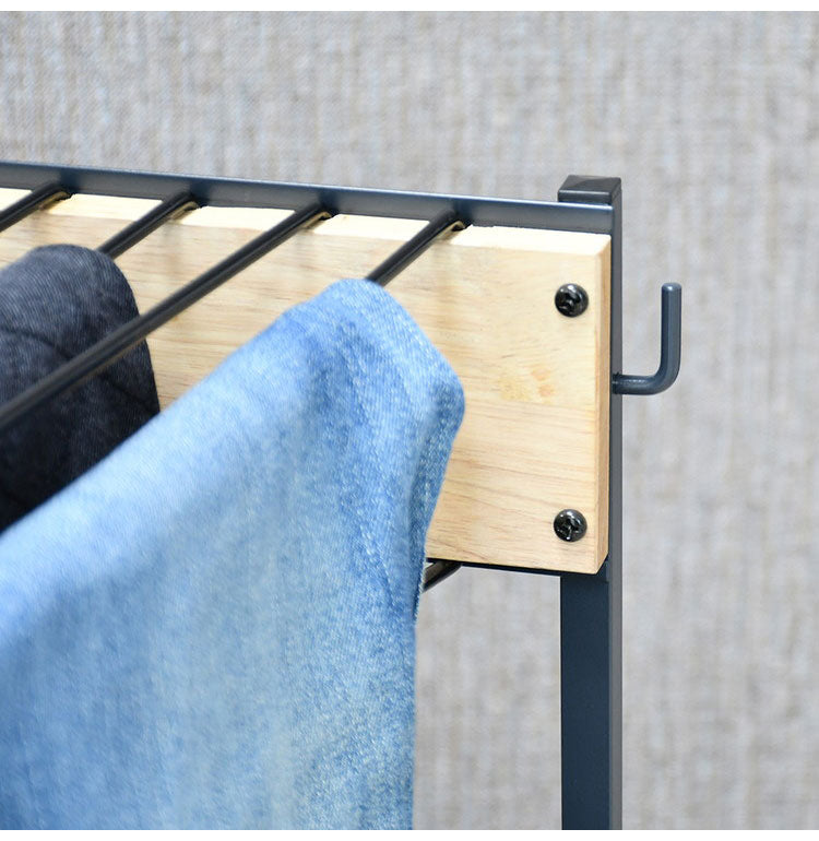 rootis 日本製 ワイドパンツ対応 ジーンズハンガー 10本掛け 高さ調節 棚付き スイング式 滑らないハンガー THE JEANS HANGER ヴィンテージ 古着 スラックスハンガー(代引不可)