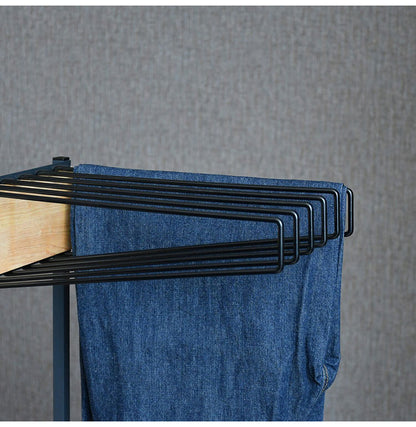 rootis 日本製 ワイドパンツ対応 ジーンズハンガー 10本掛け 高さ調節 棚付き スイング式 滑らないハンガー THE JEANS HANGER ヴィンテージ 古着 スラックスハンガー(代引不可)