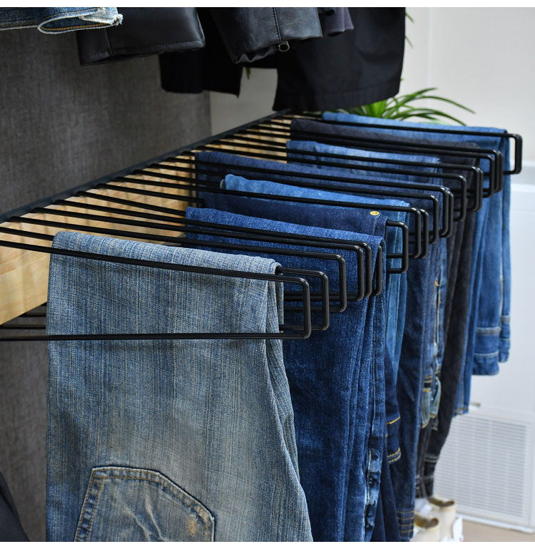 rootis 日本製 ワイドパンツ対応 ジーンズハンガー 20本掛け 高さ調節 棚付き スイング式 滑らないハンガー THE JEANS HANGER ヴィンテージ 古着 スラックスハンガー(代引不可)