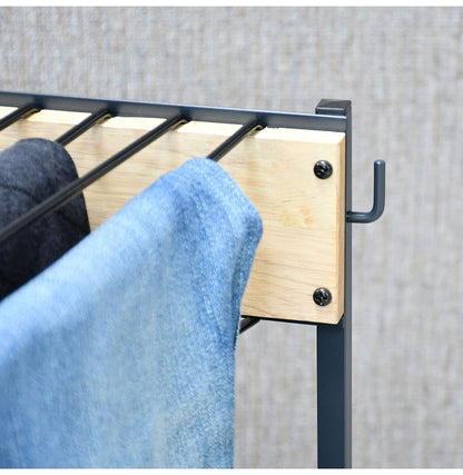 rootis 日本製 ワイドパンツ対応 ジーンズハンガー 20本掛け 高さ調節 棚付き スイング式 滑らないハンガー THE JEANS HANGER ヴィンテージ 古着 スラックスハンガー(代引不可)