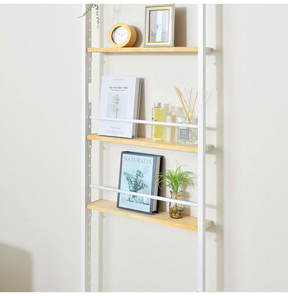 日本製 省スペース スリムウォールラック 幅40 奥行12.5 壁面収納 工具不要 天然木 突っ張り棚 突っ張りラック つっぱり 棚 シェルフ 隙間収納 すき間収納 ディスプレイ(代引不可)