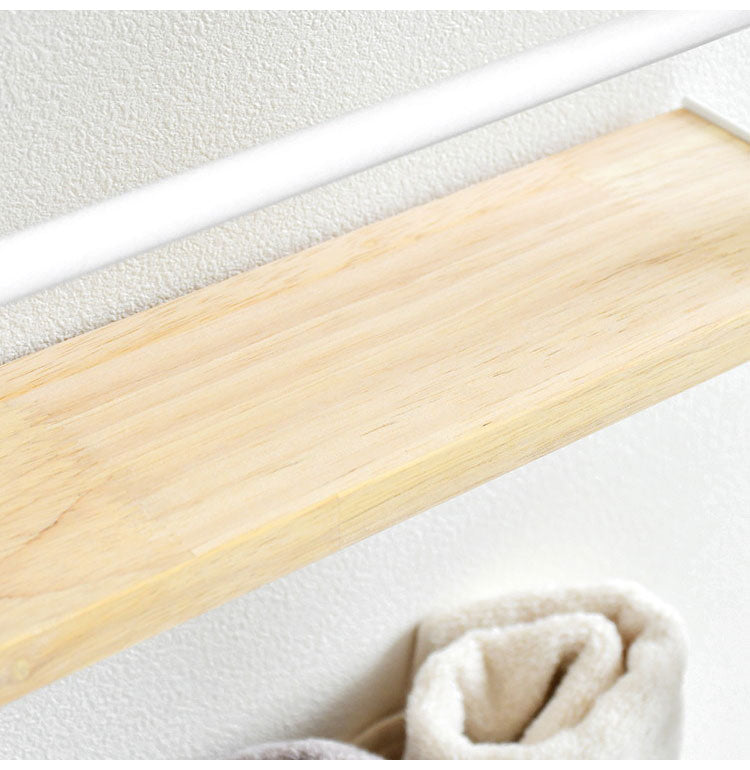 日本製 省スペース スリムウォールラック 幅55 奥行12.5 壁面収納 工具不要 天然木 突っ張り棚 突っ張りラック つっぱり 棚 シェルフ 隙間収納 すき間収納 ディスプレイ(代引不可)