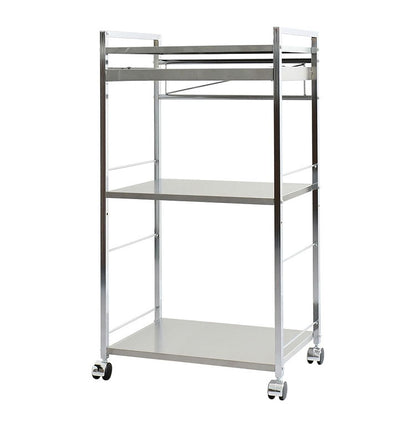 日本製 燕三条 ハンドル付き ステンレス作業台ワゴン 幅50cm 引出し付き キッチンワゴン 調理台 キャスター付き 引き出し付き 棚 ラック スリム キッチン収納 おしゃれ(代引不可)