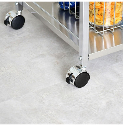 日本製 燕三条 ハンドル付き ステンレス作業台ワゴン 幅73.5cm 引出し付き キッチンワゴン 調理台 キャスター付き 引き出し付き 棚 ラック スリム キッチン収納 おしゃれ(代引不可)