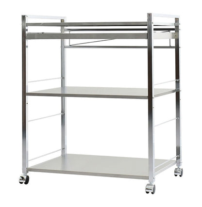 日本製 燕三条 ハンドル付き ステンレス作業台ワゴン 幅73.5cm 引出し付き キッチンワゴン 調理台 キャスター付き 引き出し付き 棚 ラック スリム キッチン収納 おしゃれ(代引不可)