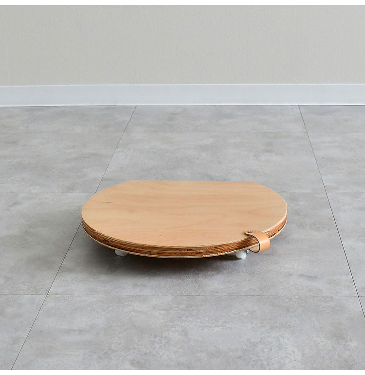 rootis 日本製 耐荷重20kg プランタースタンド 新潟県南魚沼産木材使用 プランター台 キャスター付き セミラウンド 幅35cm ホームキャリー 平台車 台車 フラワースタンド 円形 丸型 回転 トレー(代引不可)